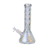 Human Grade Twisted Iridescent Beaker Water Pipe - Discreet Smoker